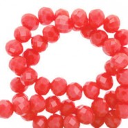 Top Glas Facett Glasschliffperlen 3x2mm rondellen Vermilion red-pearl shine coating